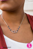 Paparazzi "If You Cant BEAD Them, Join Them" Blue Bead Silver Ring Necklace & Earring Set Paparazzi Jewelry
