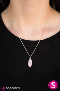 Paparazzi "Tiny and Tranquil" RETIRED Pink Stone Pendant Silver Necklace & Earring Set Paparazzi Jewelry