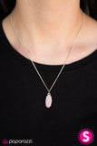 Paparazzi "Tiny and Tranquil" RETIRED Pink Stone Pendant Silver Necklace & Earring Set Paparazzi Jewelry