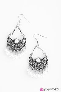 Paparazzi "Opulent Orchards" White Earrings Paparazzi Jewelry