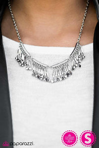 Paparazzi "All Roads Lead To Rome" Silver Necklace & Earring Set Paparazzi Jewelry