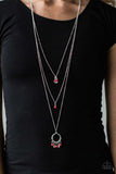 Paparazzi "Texas Tempest" Red Necklace & Earring Set Paparazzi Jewelry