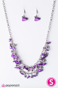 Paparazzi "Coastal Living" Purple Necklace & Earring Set Paparazzi Jewelry