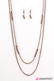 Paparazzi "Metal Musings" Copper Bead Multi Chain Necklace & Earring Set Paparazzi Jewelry