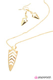Paparazzi "A Matter of Artifact" Gold Necklace & Earring Set Paparazzi Jewelry