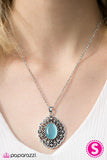 Paparazzi VINTAGE VAULT "Heart Of Glace" Blue Necklace & Earring Set Paparazzi Jewelry