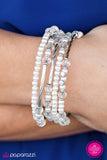 Paparazzi "Midnight Kiss" FASHION FIX White Pearl Bead Silver Accent Bracelet Paparazzi Jewelry