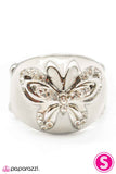 Paparazzi "Flirtatiously Fluttering" White Ring Paparazzi Jewelry