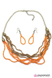 Paparazzi "Blazing A Trail" Orange Necklace & Earring Set Paparazzi Jewelry