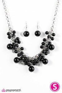 Paparazzi "She Said Yes" Black Necklace & Earring Set Paparazzi Jewelry