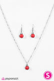 Paparazzi "Miss Inde-PENDANT" Red Necklace & Earring Set Paparazzi Jewelry