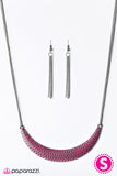 Paparazzi "MOONsoon Season" RETIRED Pink Crescent Silver Necklace & Earring Set Paparazzi Jewelry