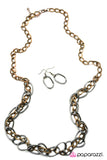 Paparazzi "Chain of Command" Copper Necklace & Earring Set Paparazzi Jewelry