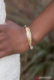 Paparazzi "Under the FEATHER" Gold Tone Feather Design Bracelet Paparazzi Jewelry