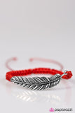 Paparazzi "Under the FEATHER" Silver Tone Red Feather Design Bracelet Paparazzi Jewelry