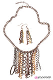 Paparazzi "Industrial Infatuation" Brass Necklace & Earring Set Paparazzi Jewelry