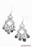 Paparazzi "Sahara Sands" Silver Diamond Shape Tribal Earrings Paparazzi Jewelry