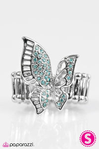 Paparazzi "With Brave Wings She Flies" Blue Ring Paparazzi Jewelry