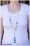 Paparazzi "Piece of Mind" Blue Necklace & Earring Set Paparazzi Jewelry