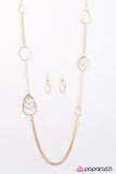 Paparazzi "Cheers To Tears" Gold Necklace & Earring Set Paparazzi Jewelry