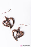 Paparazzi "How Heartwarming" Copper Earrings Paparazzi Jewelry
