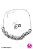 Paparazzi "Through the Ringer" Silver Necklace & Earring Set Paparazzi Jewelry