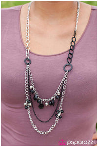 Paparazzi "Chaotic Symmetry" Black Necklace & Earring Set Paparazzi Jewelry