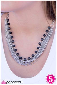 Paparazzi "Stranded" Black Necklace & Earring Set Paparazzi Jewelry