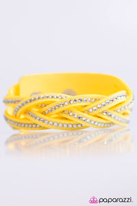 Paparazzi "Glitter Patrol" Yellow Wrap Bracelet Paparazzi Jewelry