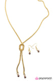 Paparazzi "Thrown for a Loop" Brown Necklace & Earring Set Paparazzi Jewelry