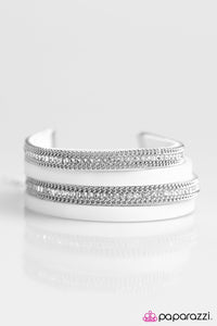 Paparazzi "Flash Mob Fashion" White Leather Silver Accent Wrap Bracelet Paparazzi Jewelry