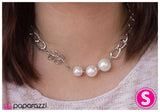 Paparazzi "Botanical Elegance" White Necklace & Earring Set Paparazzi Jewelry