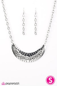 Paparazzi "Keep It Under Lock" Silver Necklace & Earring Set Paparazzi Jewelry