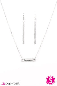 Paparazzi "Just Be You" Silver Necklace & Earring Set Paparazzi Jewelry