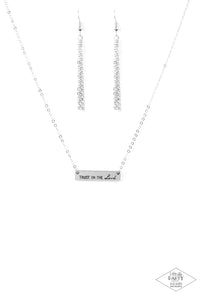 Paparazzi "Trust In The Lord" Silver Necklace & Earring Set Paparazzi Jewelry