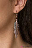 Paparazzi "Go Fly" Feather Design Copper Earrings Paparazzi Jewelry