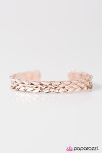 Paparazzi "Spirit Animal" Rose Gold Snakeskin Pattern Cuff Bracelet Paparazzi Jewelry