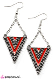 Paparazzi "Tri-A-New-Angle - Red" earring Paparazzi Jewelry