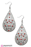 Paparazzi "At First Glance" Red 001CM Earrings Paparazzi Jewelry