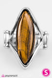 Paparazzi "Escape The Ordinary" Brown Earthy Stone Silver Ring Paparazzi Jewelry