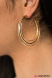 Paparazzi "When It Shines" Hammered Gold Tone Hoop Earrings Paparazzi Jewelry