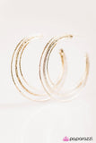 Paparazzi "When It Shines" Hammered Gold Tone Hoop Earrings Paparazzi Jewelry