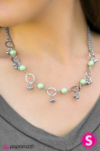 Paparazzi "SHORE As The Wind Blows" Green Necklace & Earring Set Paparazzi Jewelry
