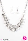 Paparazzi "Timeless Class" White Necklace & Earring Set Paparazzi Jewelry