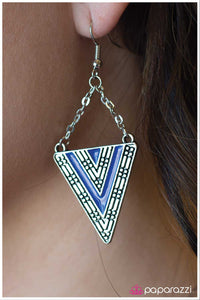 Paparazzi "Tri-A-New-Angle - Blue" earring Paparazzi Jewelry