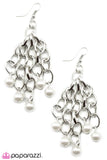 Paparazzi "Center of Attention" White Earrings Paparazzi Jewelry