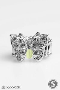 Paparazzi "Believe In Your Wings" White Ring Paparazzi Jewelry