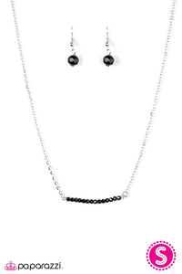 Paparazzi "Less Talk, More Sparkle" Black Necklace & Earring Set Paparazzi Jewelry
