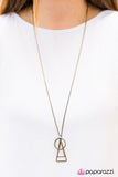 Paparazzi "In Some Way, Shape, Or Form" Brass Necklace & Earring Set Paparazzi Jewelry