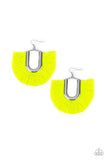 Paparazzi "Tassel Tropicana" Yellow Neon HOT Threaded Tassel Fringe Earrings Paparazzi Jewelry